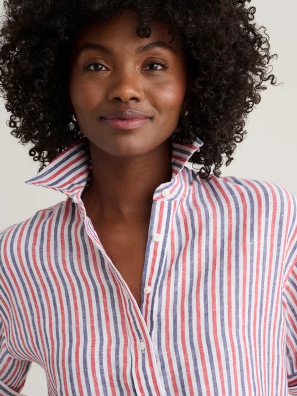 UNTUCKit Women's Red, Blue & White Striped Button-Down Shirt